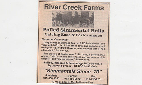 River Creek Farms Private Treaty newspaper clipping